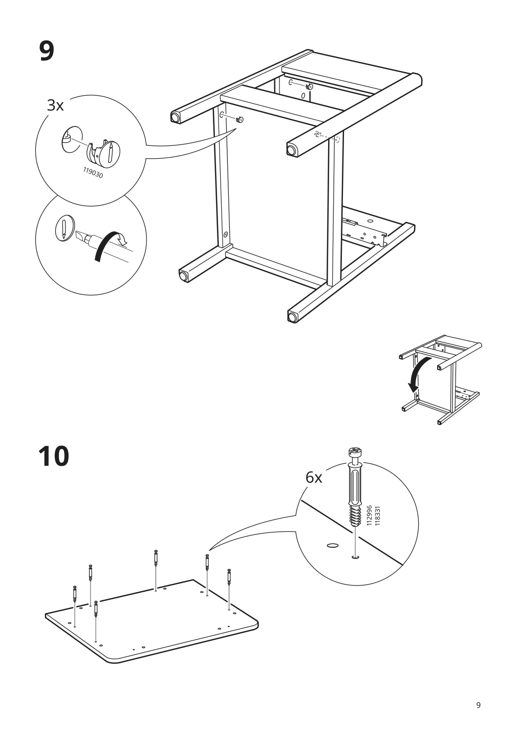 Assembly instructions for IKEA Tyssedal nightstand white | Page 9 - IKEA TYSSEDAL nightstand 702.999.59