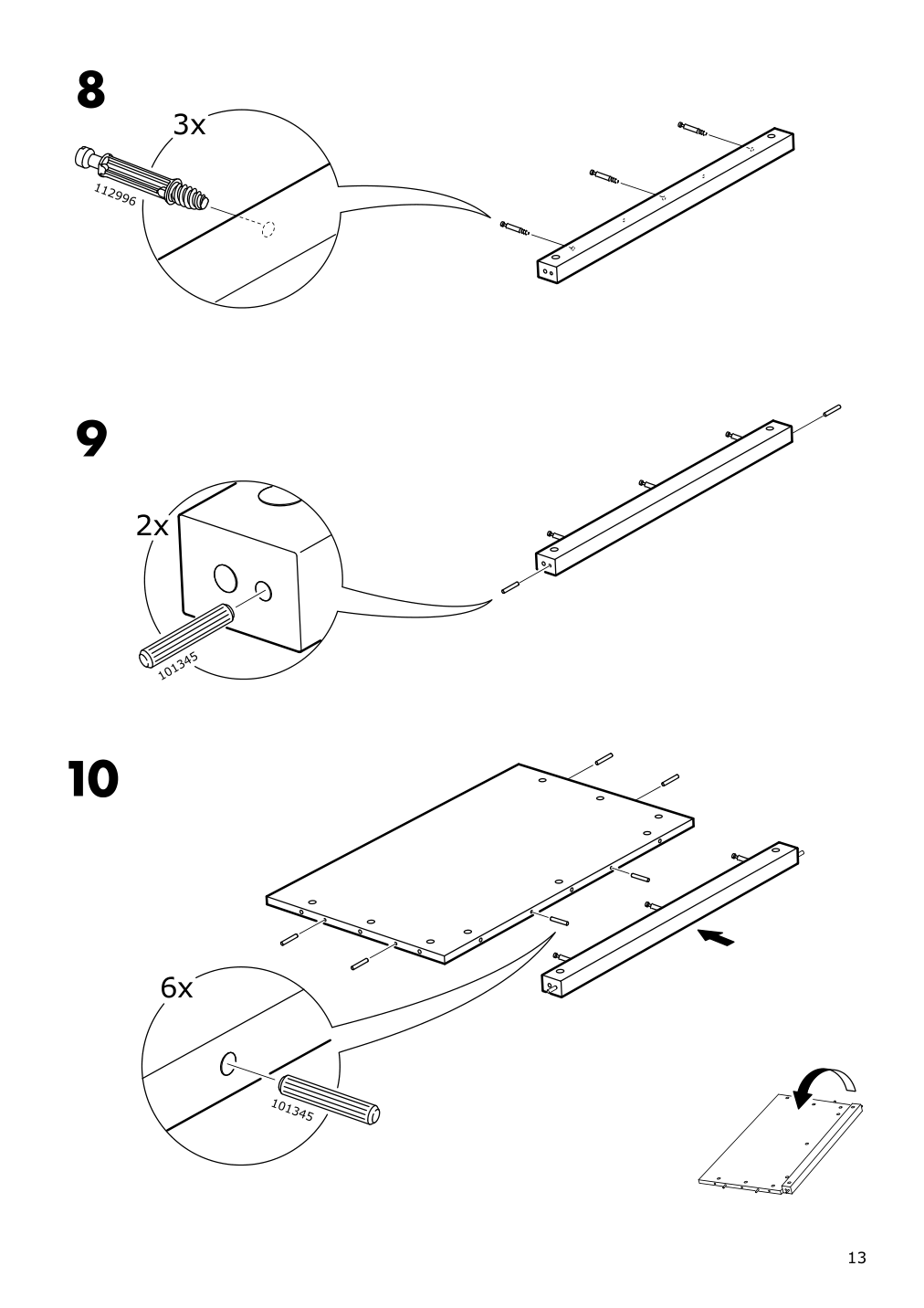 Assembly instructions for IKEA Tyssedal wardrobe white mirror glass | Page 13 - IKEA TYSSEDAL wardrobe 002.981.28