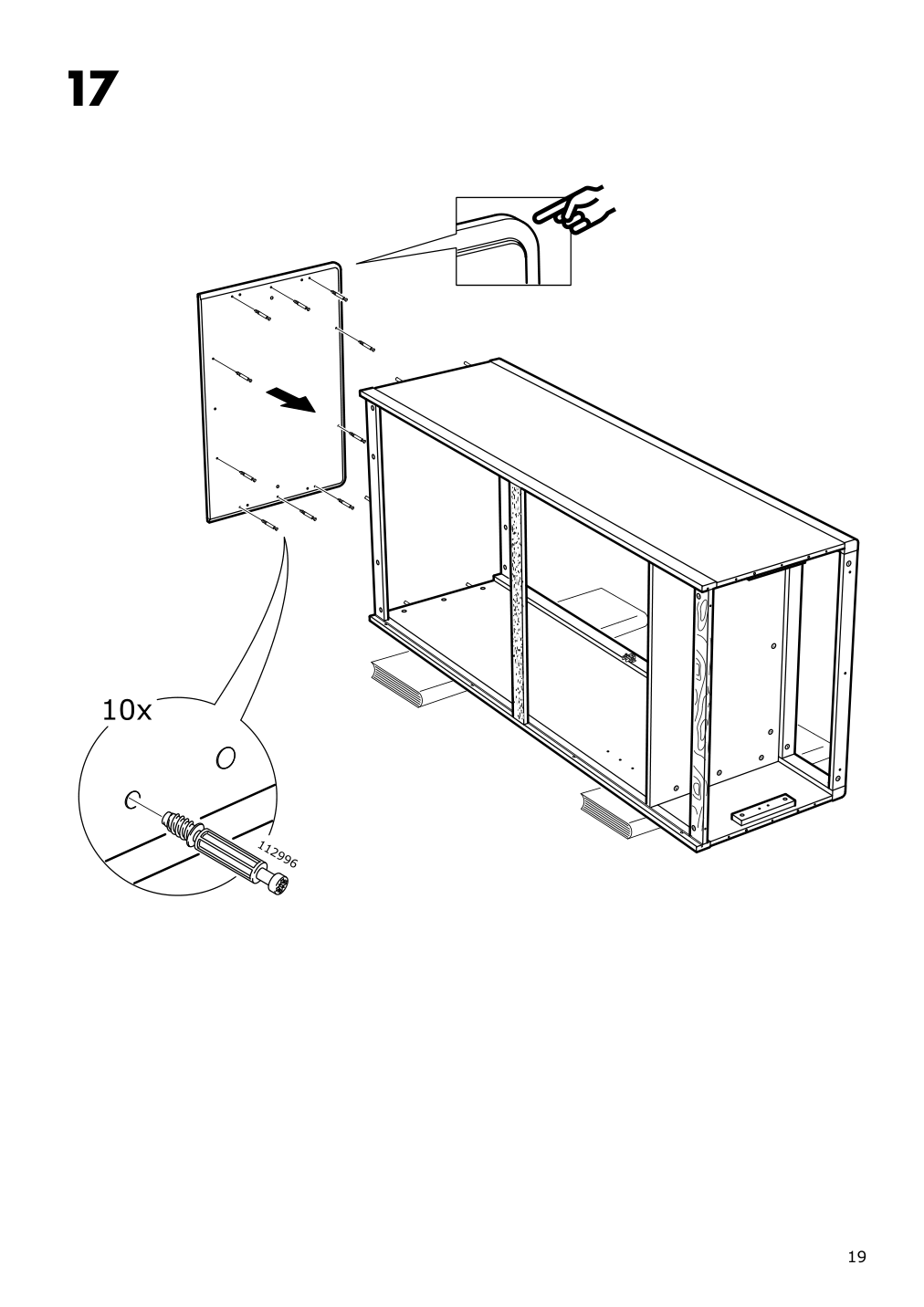 Assembly instructions for IKEA Tyssedal wardrobe white mirror glass | Page 19 - IKEA TYSSEDAL wardrobe 002.981.28