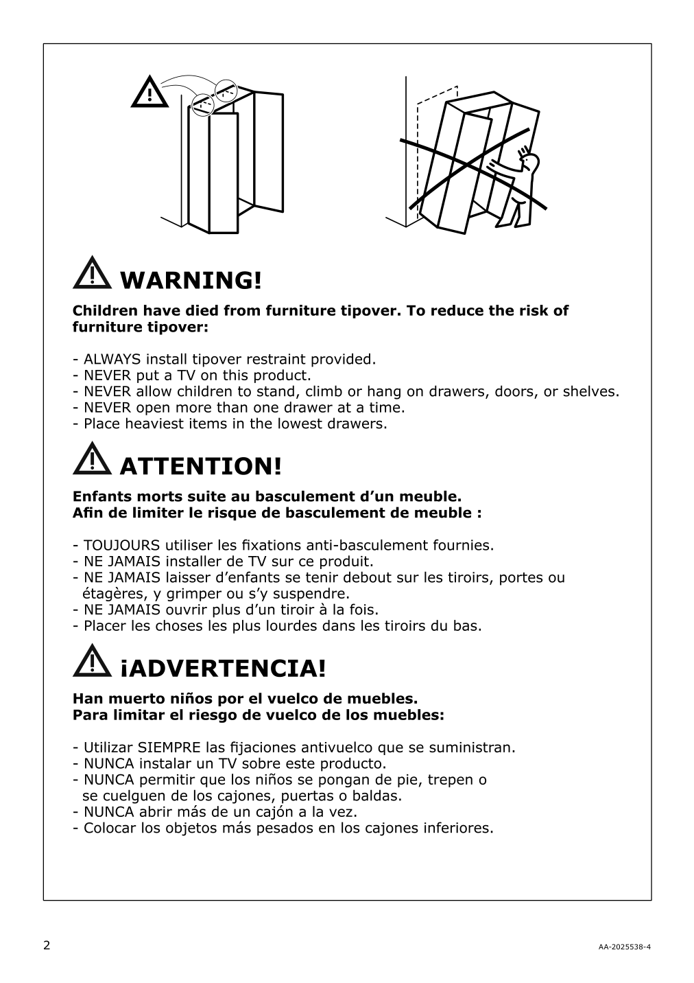 Assembly instructions for IKEA Tyssedal wardrobe white mirror glass | Page 2 - IKEA TYSSEDAL wardrobe 002.981.28