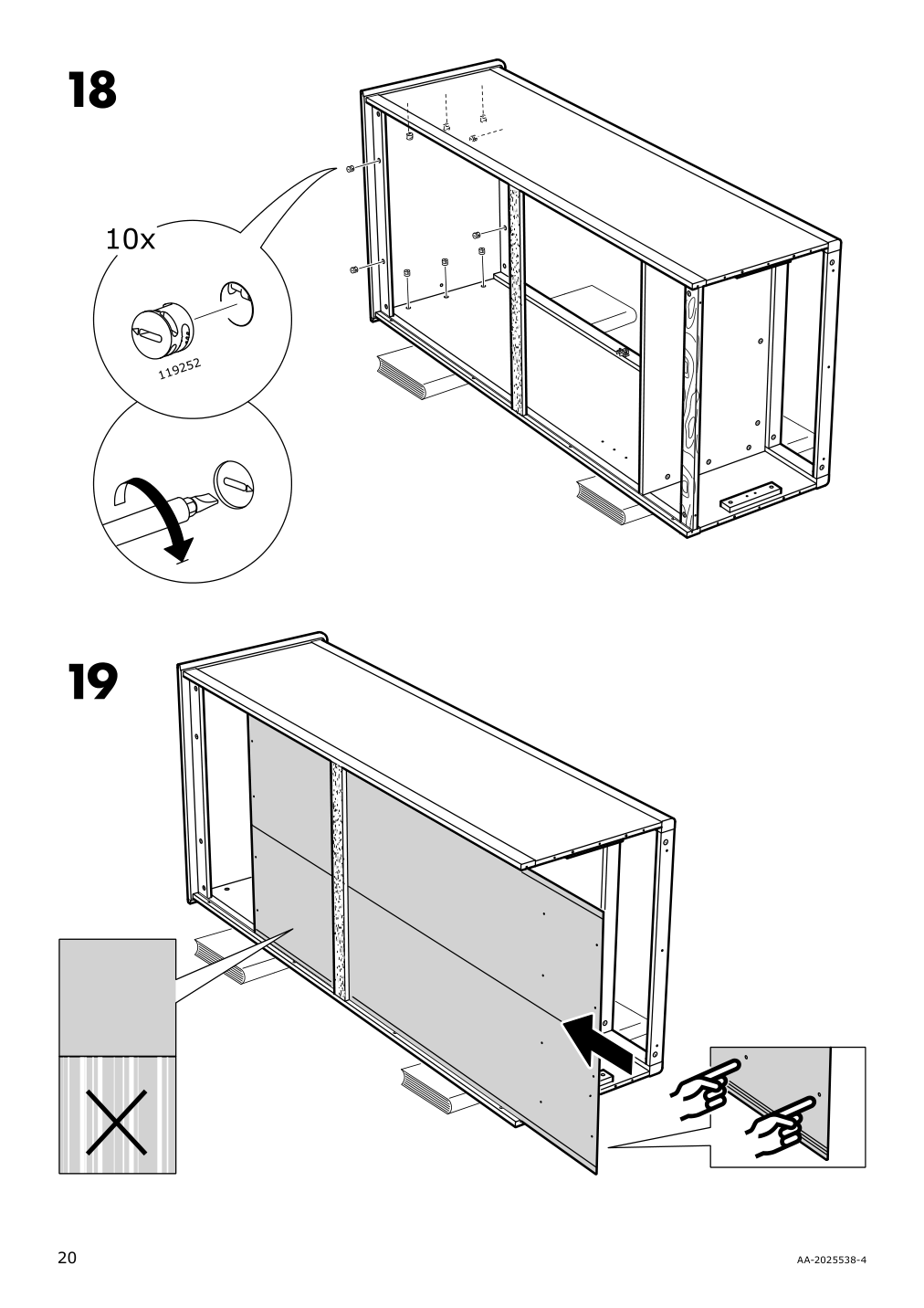 Assembly instructions for IKEA Tyssedal wardrobe white mirror glass | Page 20 - IKEA TYSSEDAL wardrobe 002.981.28