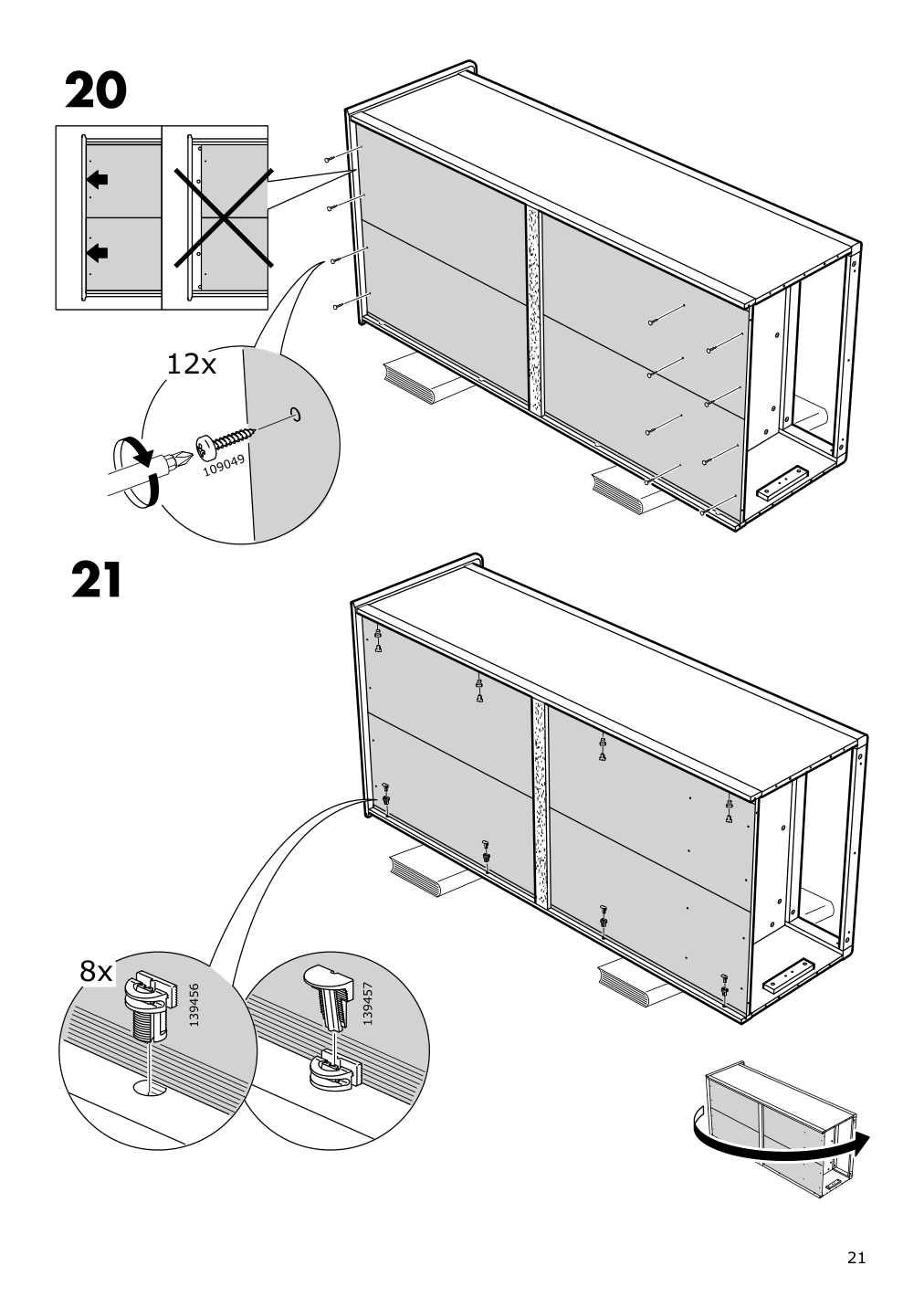 Assembly instructions for IKEA Tyssedal wardrobe white mirror glass | Page 21 - IKEA TYSSEDAL wardrobe 002.981.28