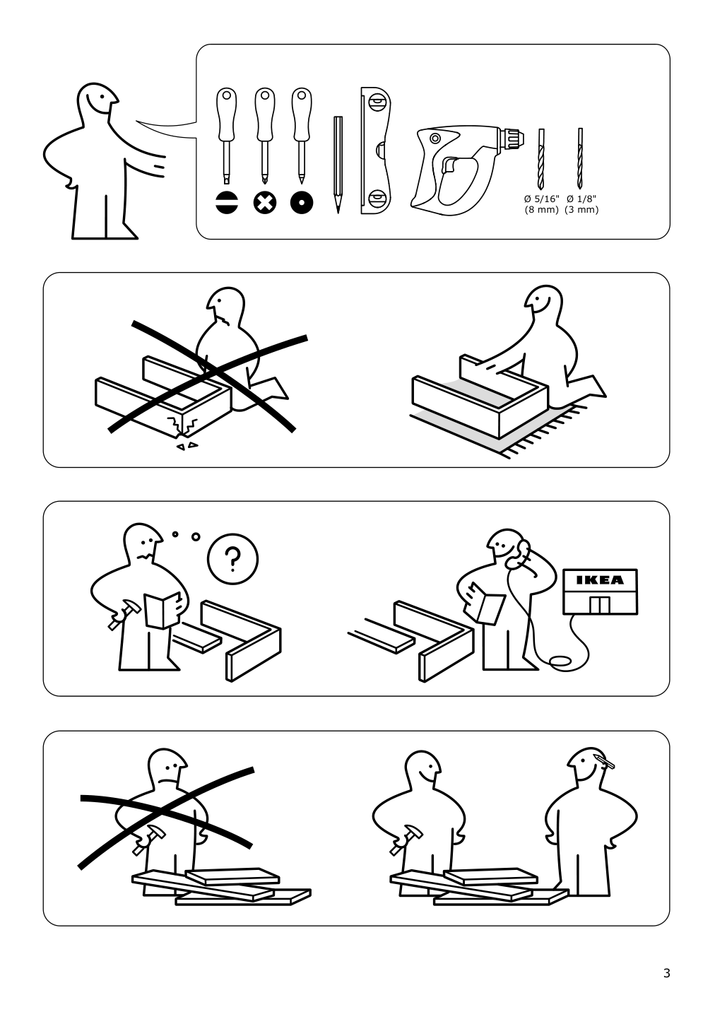 Assembly instructions for IKEA Tyssedal wardrobe white mirror glass | Page 3 - IKEA TYSSEDAL wardrobe 002.981.28