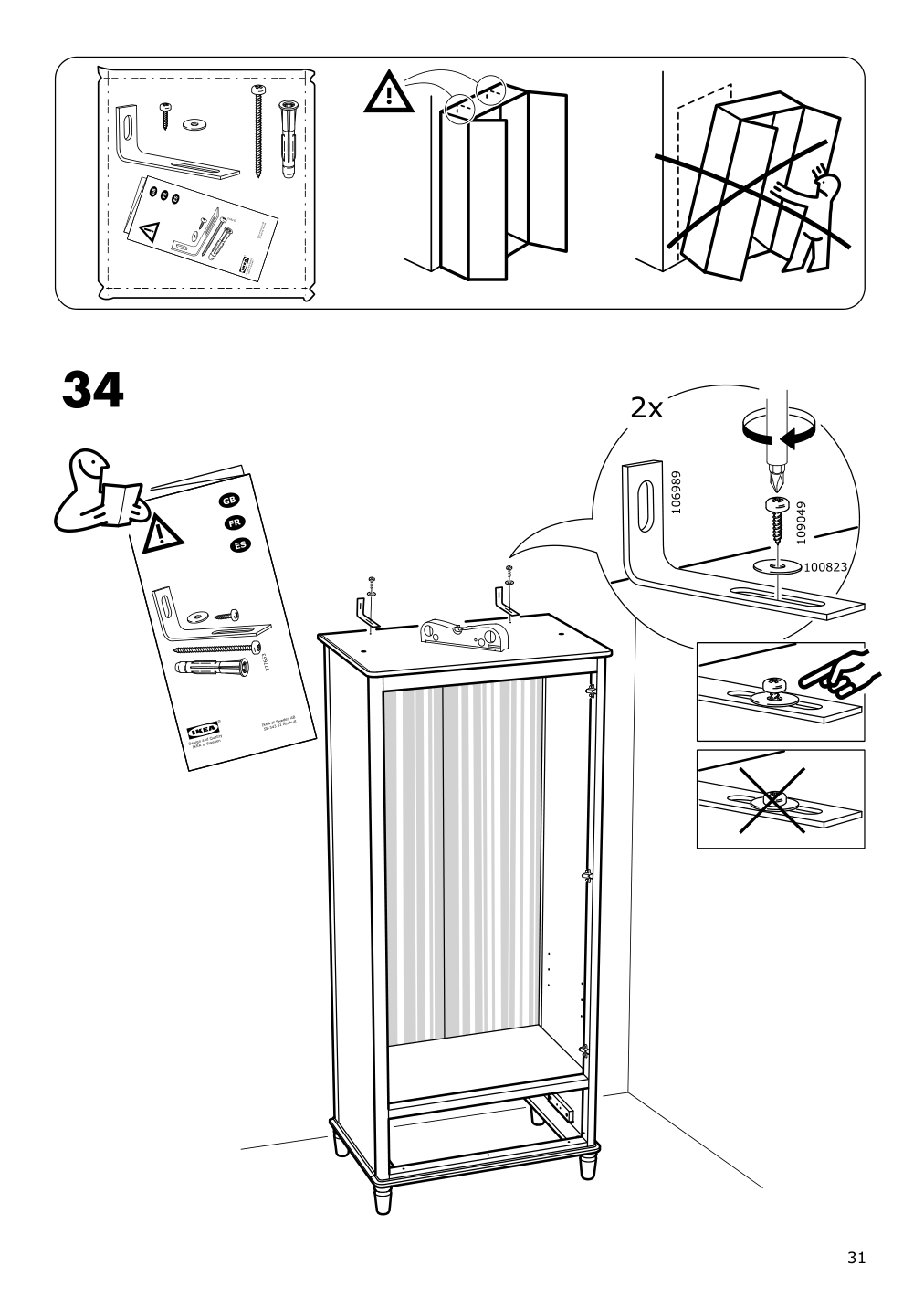 Assembly instructions for IKEA Tyssedal wardrobe white mirror glass | Page 31 - IKEA TYSSEDAL wardrobe 002.981.28