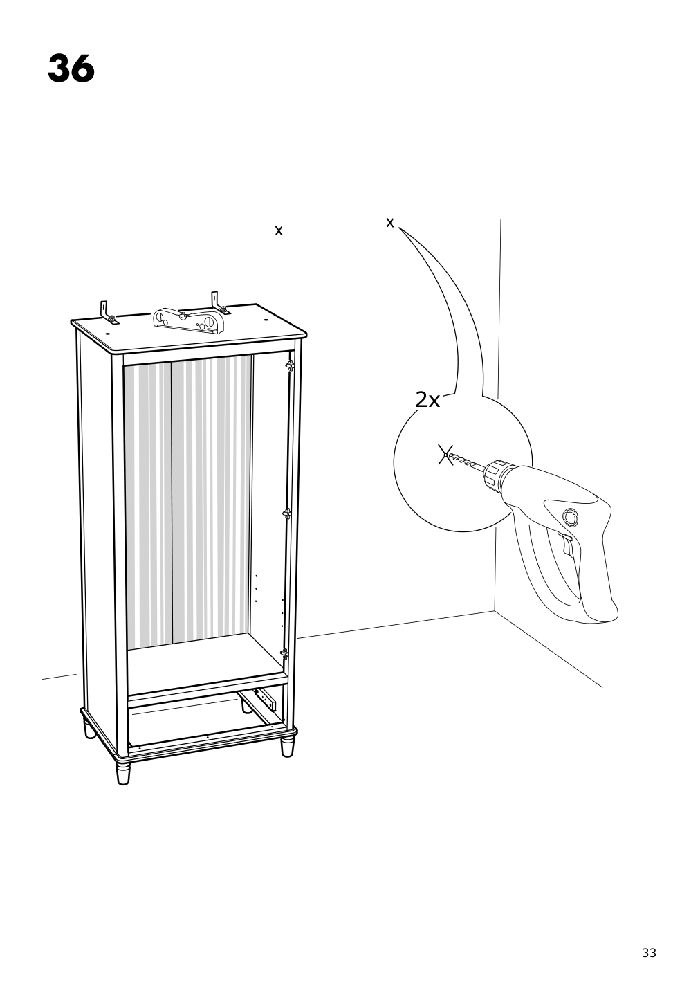 Assembly instructions for IKEA Tyssedal wardrobe white mirror glass | Page 33 - IKEA TYSSEDAL wardrobe 002.981.28