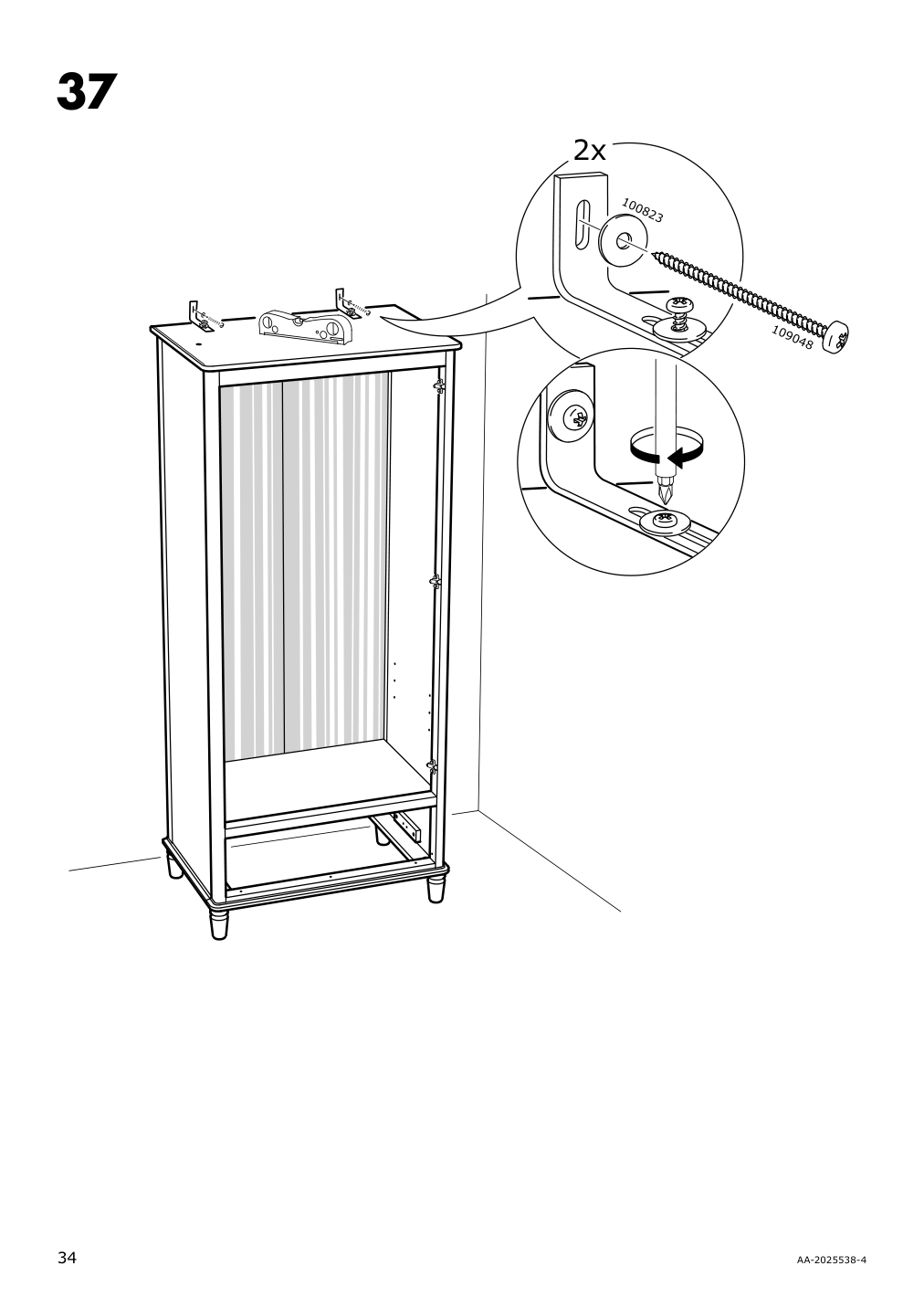 Assembly instructions for IKEA Tyssedal wardrobe white mirror glass | Page 34 - IKEA TYSSEDAL wardrobe 002.981.28