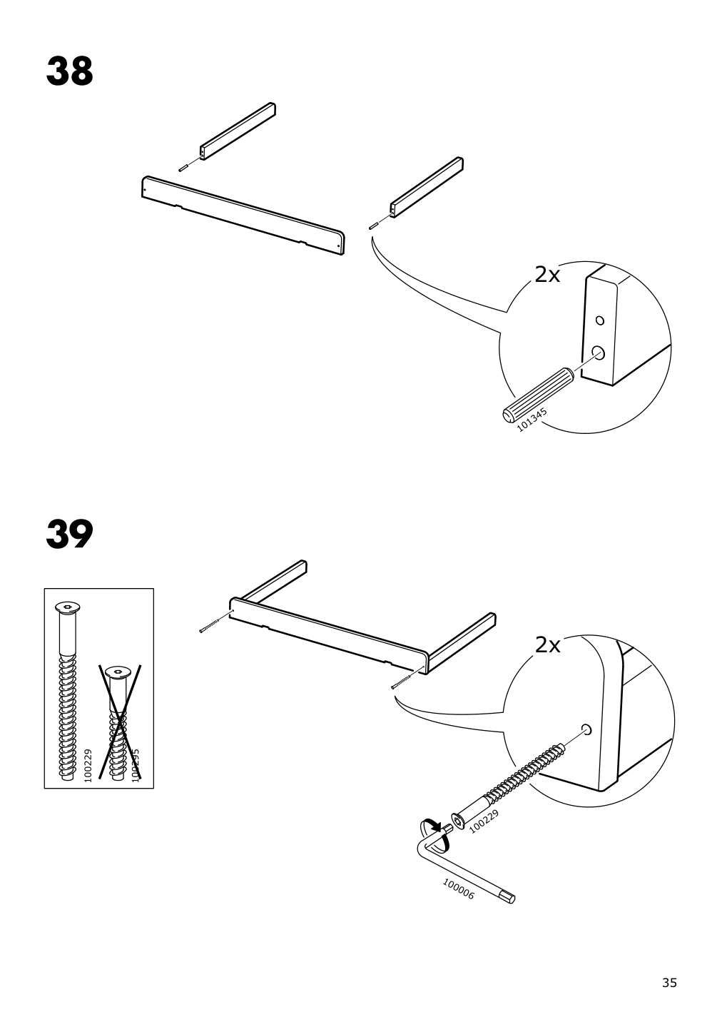 Assembly instructions for IKEA Tyssedal wardrobe white mirror glass | Page 35 - IKEA TYSSEDAL wardrobe 002.981.28