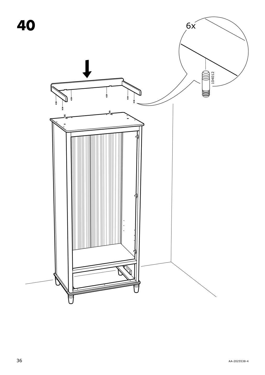 Assembly instructions for IKEA Tyssedal wardrobe white mirror glass | Page 36 - IKEA TYSSEDAL wardrobe 002.981.28