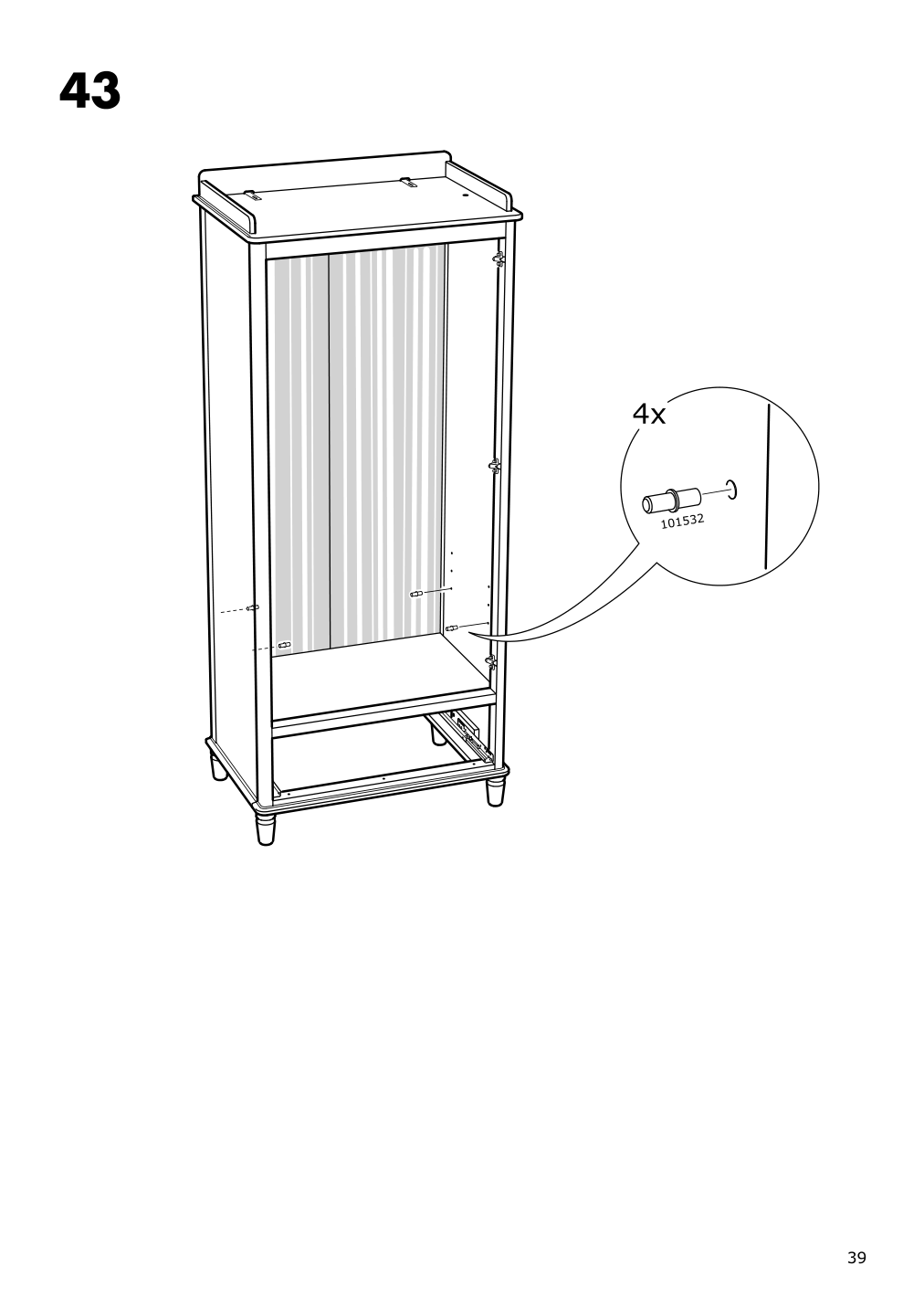 Assembly instructions for IKEA Tyssedal wardrobe white mirror glass | Page 39 - IKEA TYSSEDAL wardrobe 002.981.28