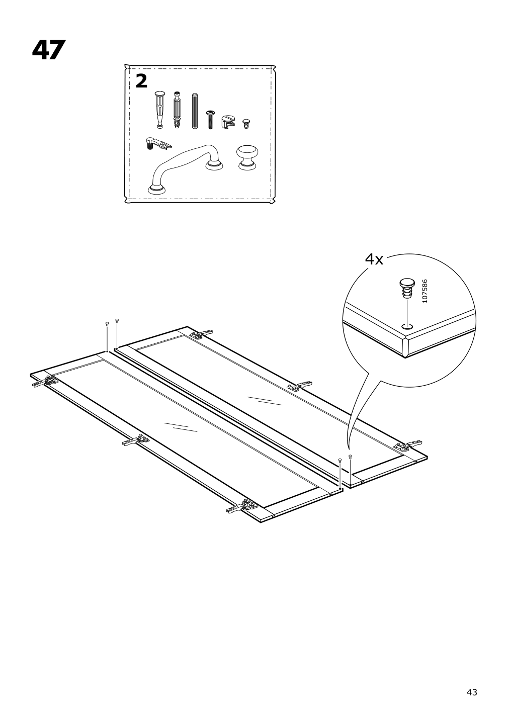 Assembly instructions for IKEA Tyssedal wardrobe white mirror glass | Page 43 - IKEA TYSSEDAL wardrobe 002.981.28