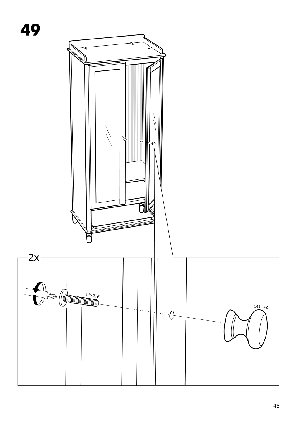 Assembly instructions for IKEA Tyssedal wardrobe white mirror glass | Page 45 - IKEA TYSSEDAL wardrobe 002.981.28