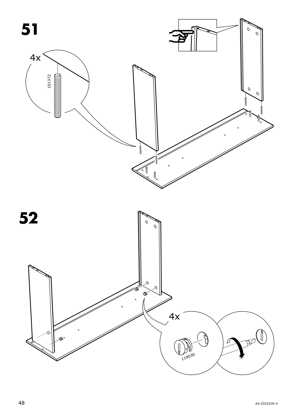 Assembly instructions for IKEA Tyssedal wardrobe white mirror glass | Page 48 - IKEA TYSSEDAL wardrobe 002.981.28