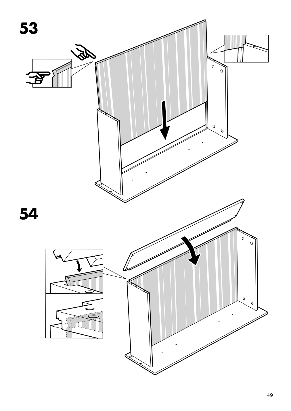 Assembly instructions for IKEA Tyssedal wardrobe white mirror glass | Page 49 - IKEA TYSSEDAL wardrobe 002.981.28