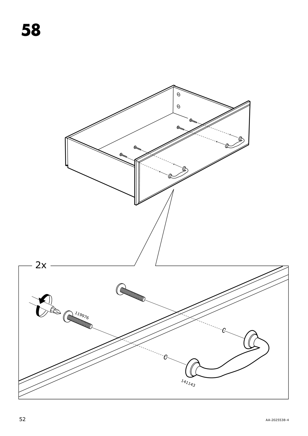 Assembly instructions for IKEA Tyssedal wardrobe white mirror glass | Page 52 - IKEA TYSSEDAL wardrobe 002.981.28