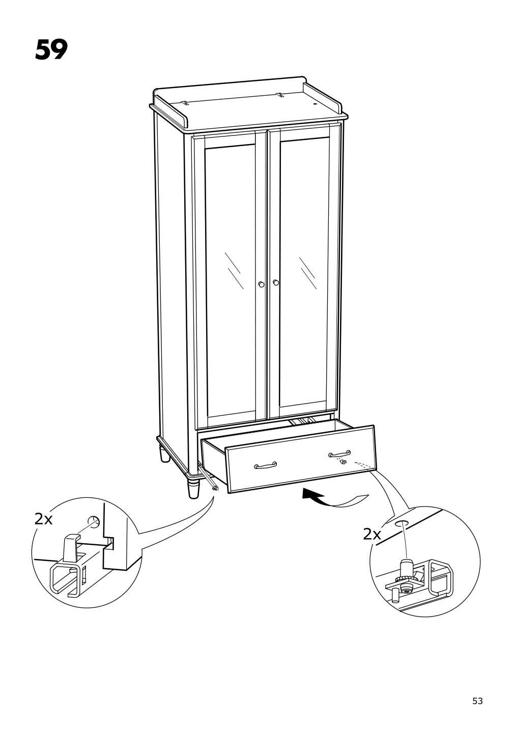 Assembly instructions for IKEA Tyssedal wardrobe white mirror glass | Page 53 - IKEA TYSSEDAL wardrobe 002.981.28