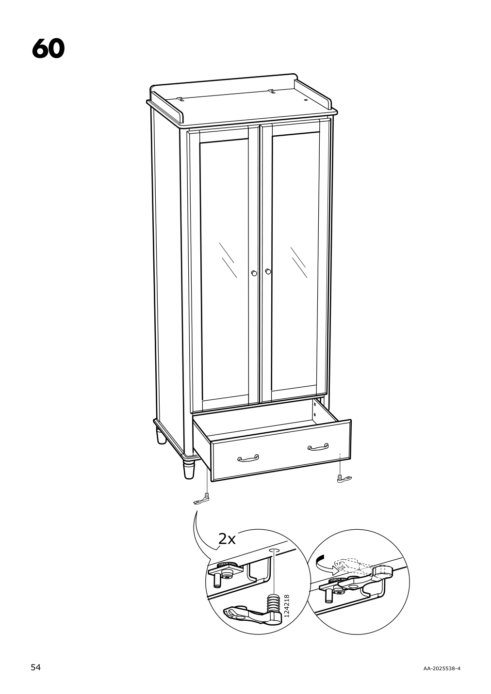 Assembly instructions for IKEA Tyssedal wardrobe white mirror glass | Page 54 - IKEA TYSSEDAL wardrobe 002.981.28