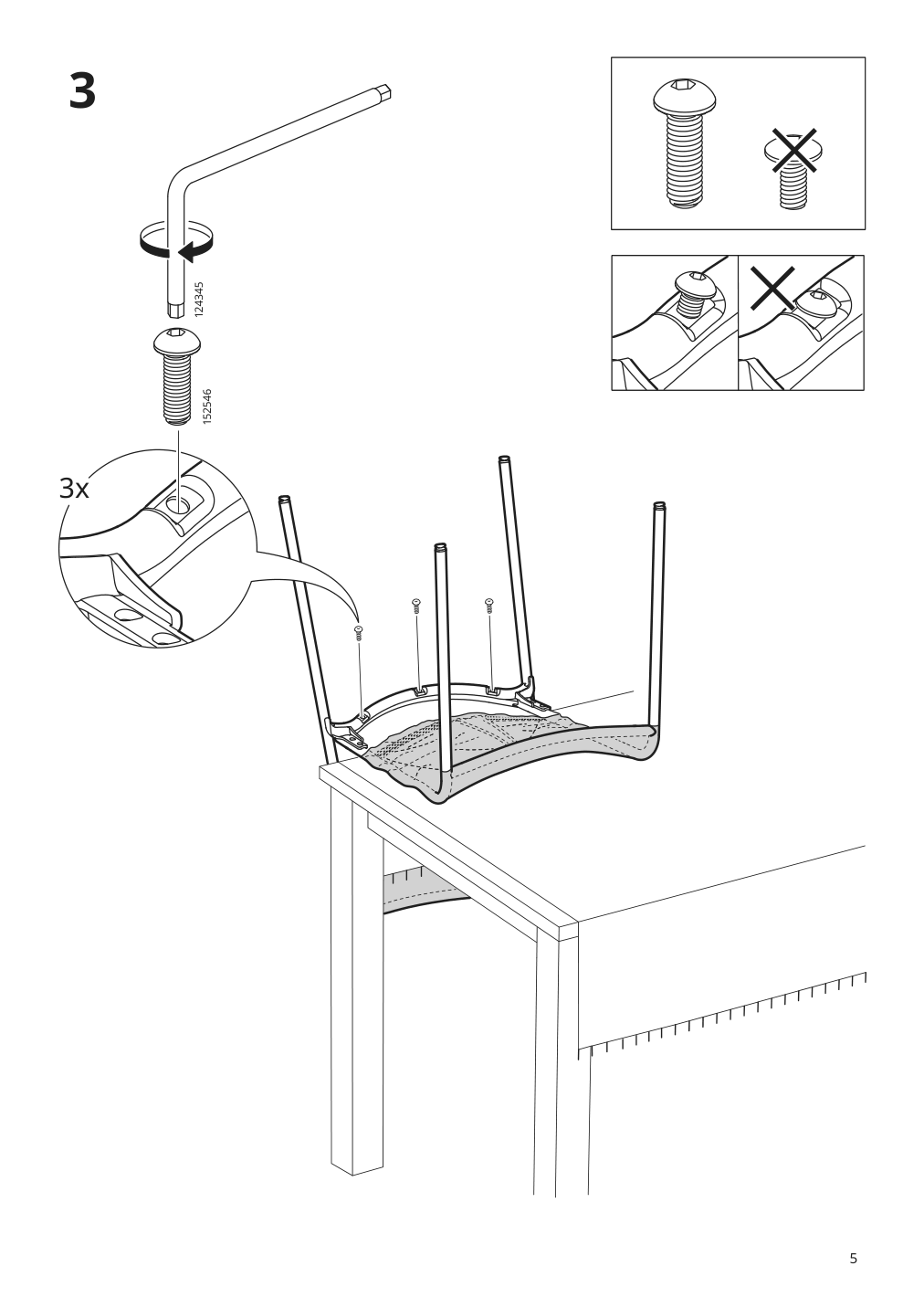 Assembly instructions for IKEA Udmund chair brown viarp beige brown | Page 5 - IKEA STRANDTORP / UDMUND table and 8 chairs 494.829.93