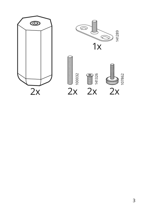 Assembly instructions for IKEA Ullarp leg oak | Page 3 - IKEA ULLARP leg 504.899.22