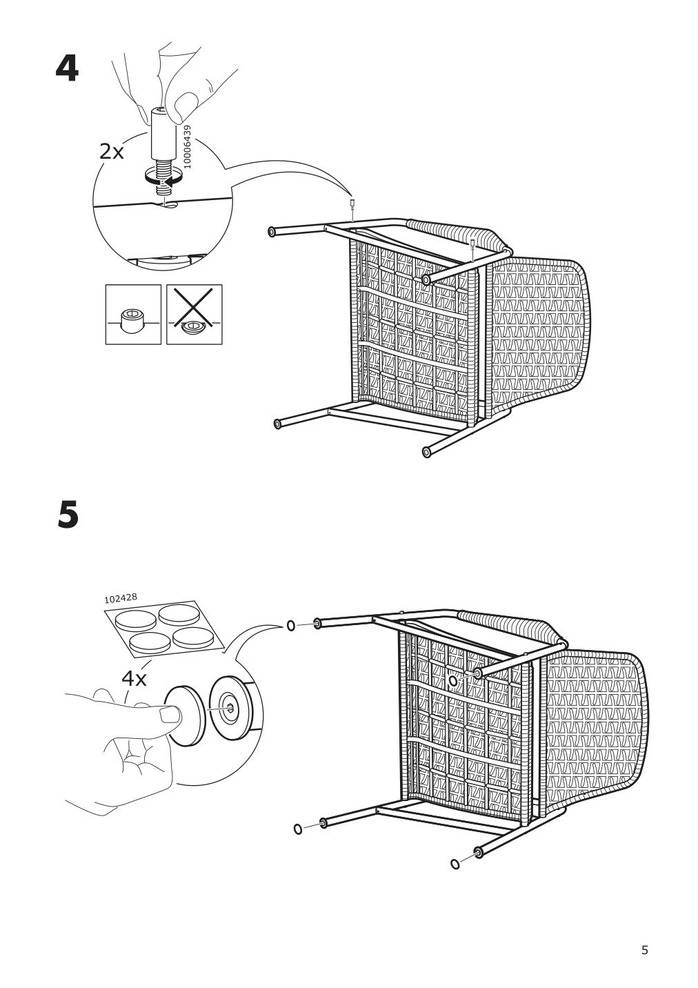 Assembly instructions for IKEA Ulriksberg armchair rattan anthracite | Page 5 - IKEA ULRIKSBERG armchair 904.343.10