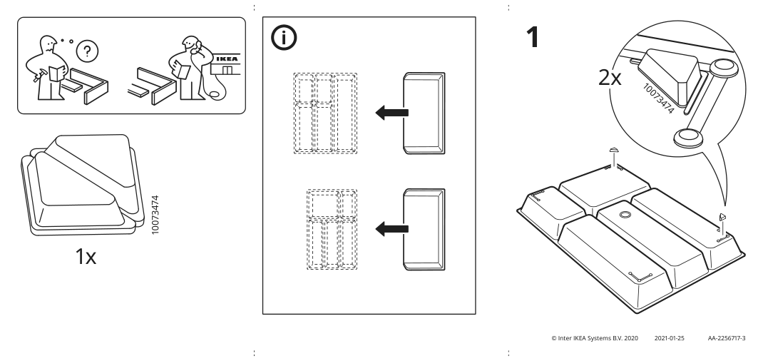 Assembly instructions for IKEA Uppdatera adjustable add on tray white | Page 2 - IKEA UPPDATERA ctl tr/trs w kni+spc rck/adj add-on 995.096.50