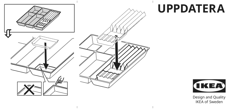 Assembly instructions for IKEA Uppdatera knife rack anthracite | Page 1 - IKEA UPPDATERA ctl tr/trs w kni+spc rck/adj add-on 995.096.50