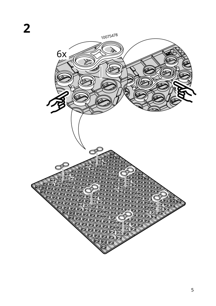 Assembly instructions for IKEA Uppdatera pegboard drawer organizer anthracite | Page 5 - IKEA UPPDATERA pegboard drawer organizer 505.029.85