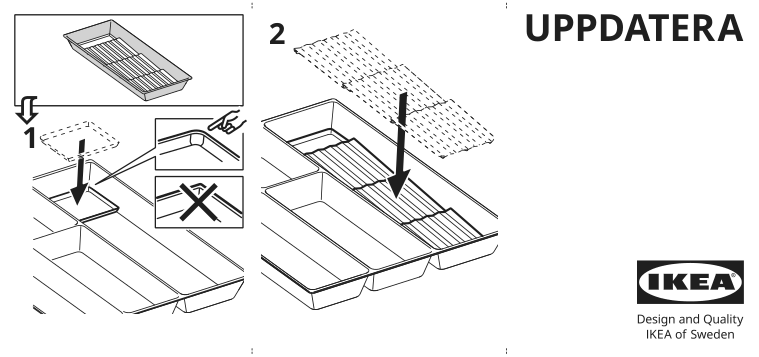 Assembly instructions for IKEA Uppdatera spice rack anthracite | Page 1 - IKEA UPPDATERA ctl tr/trs w kni+spc rck/adj add-on 995.096.50