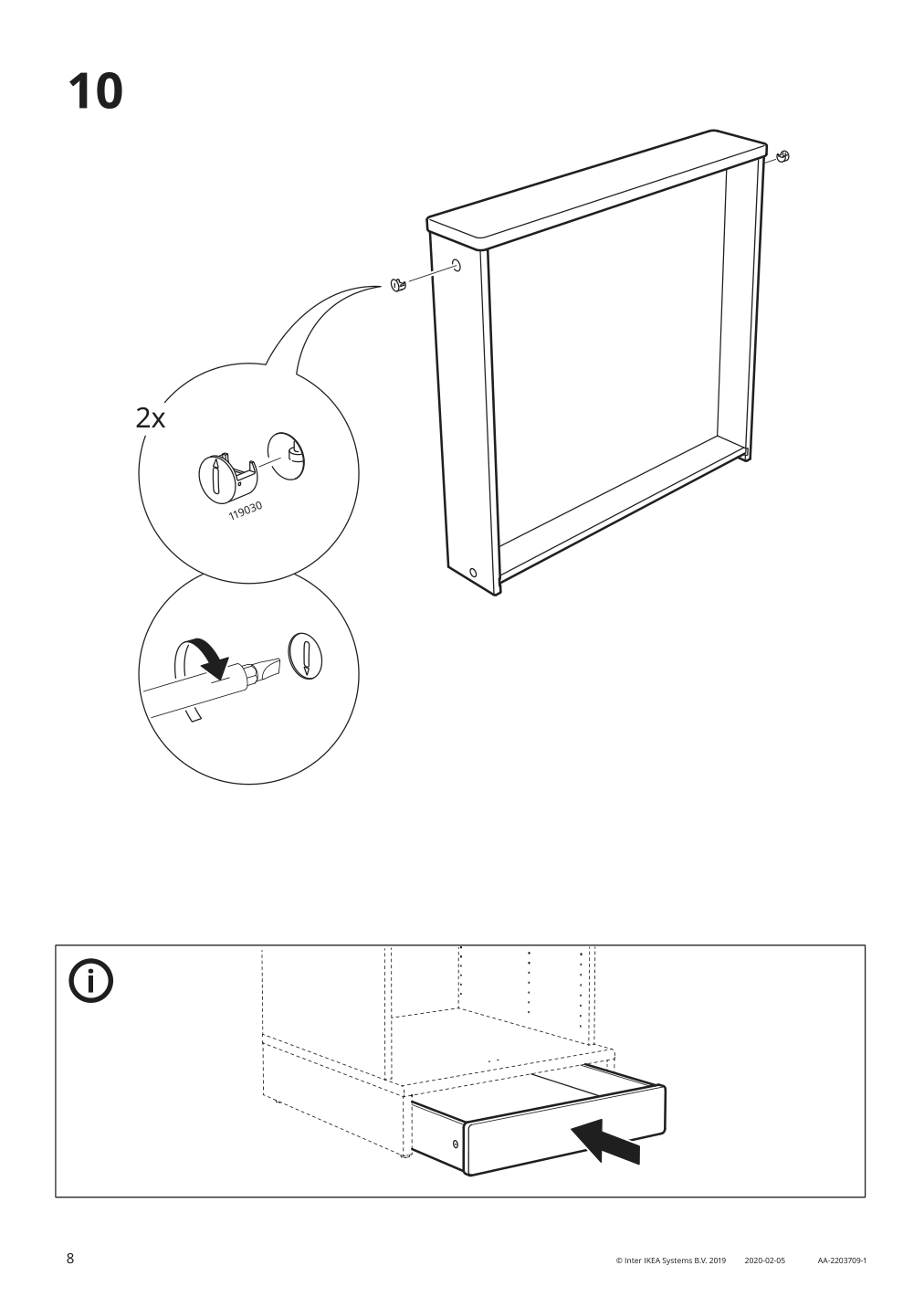 Assembly instructions for IKEA Uppfoera drawer white | Page 8 - IKEA SMÅSTAD / UPPFÖRA storage combination 795.837.16