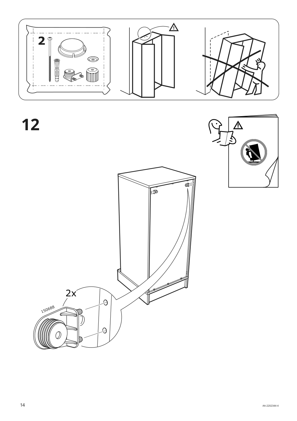 Assembly instructions for IKEA Uppfoera frame white | Page 14 - IKEA SMÅSTAD / UPPFÖRA changing table 394.839.12