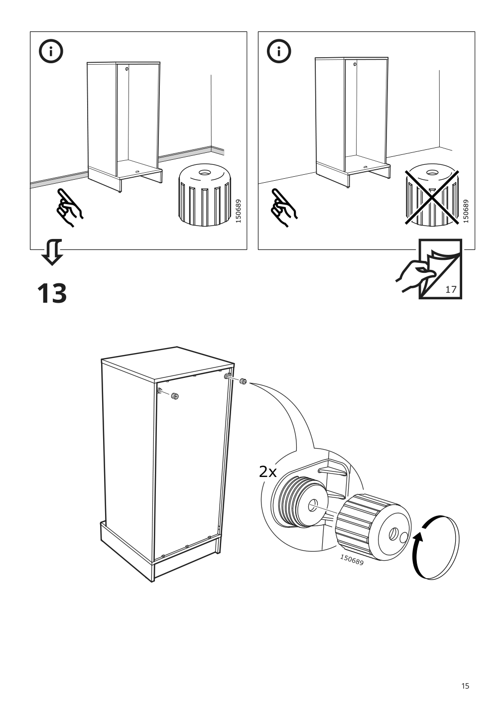 Assembly instructions for IKEA Uppfoera frame white | Page 15 - IKEA SMÅSTAD / UPPFÖRA wardrobe 894.850.08