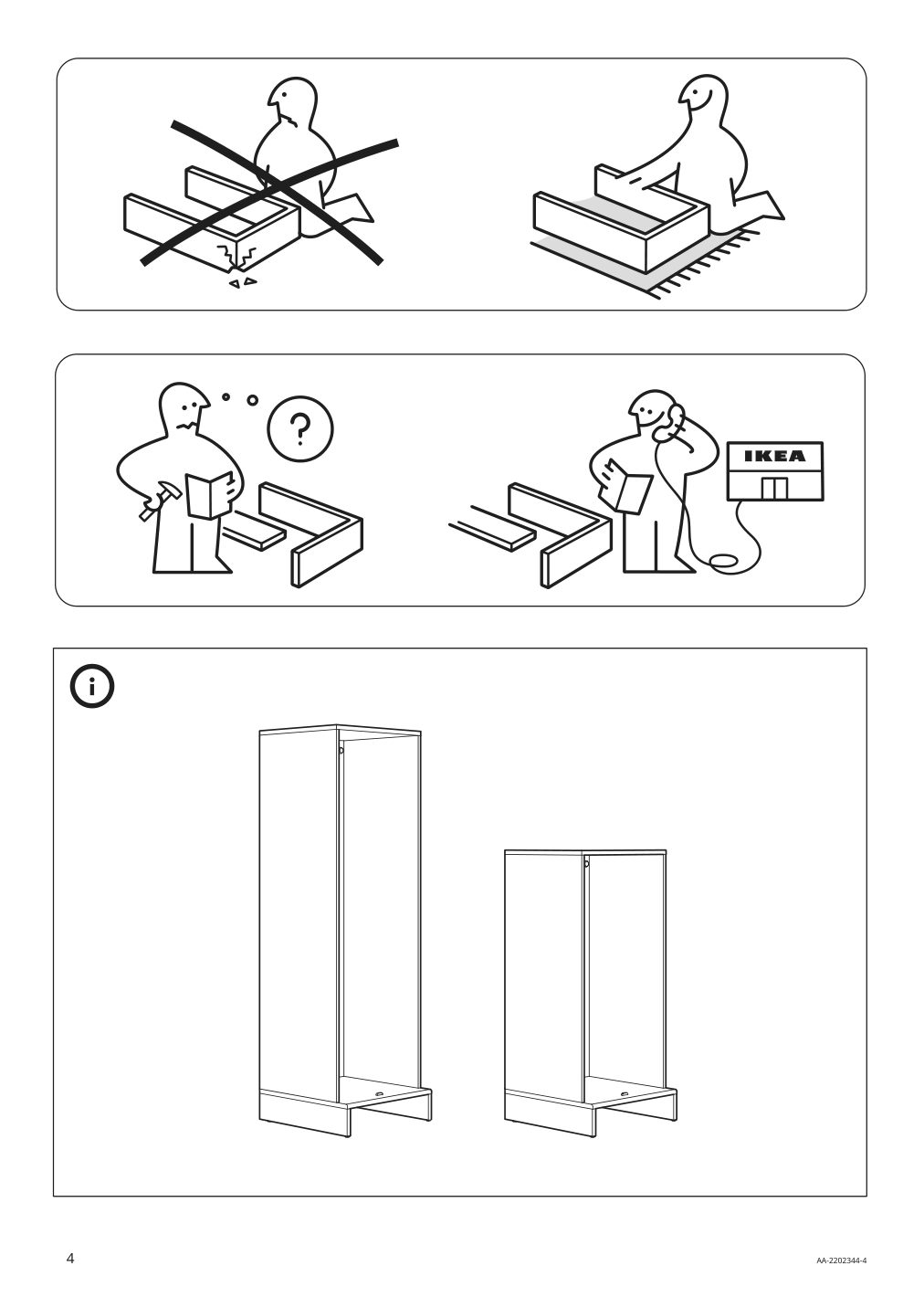 Assembly instructions for IKEA Uppfoera frame white | Page 4 - IKEA SMÅSTAD / UPPFÖRA storage combination 594.311.73