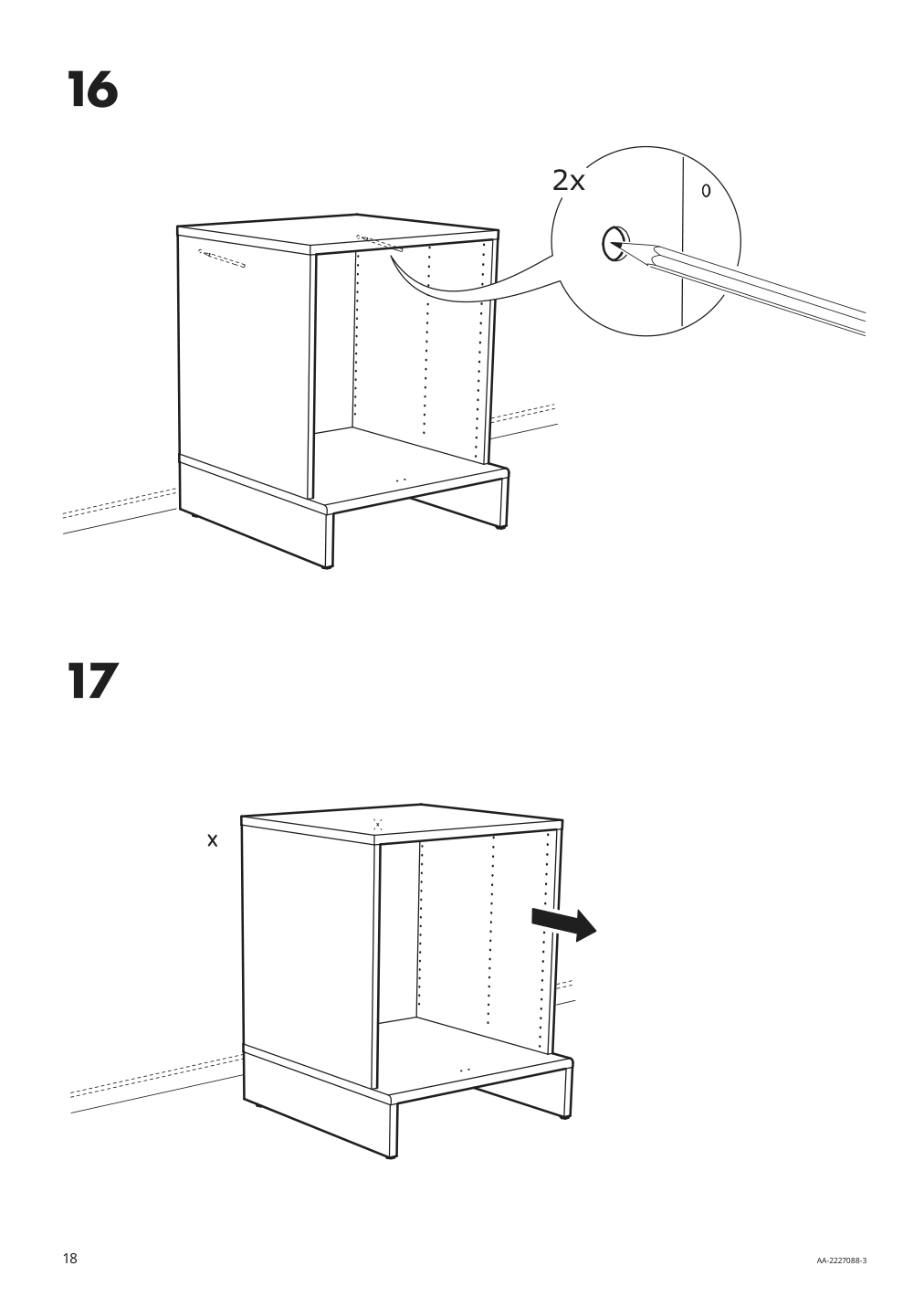 Assembly instructions for IKEA Uppfoera frame white | Page 18 - IKEA SMÅSTAD / UPPFÖRA wardrobe 894.850.08