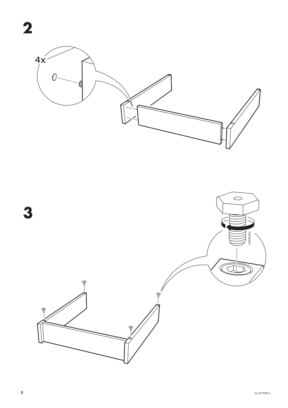 Assembly instructions for IKEA Uppfoera frame white | Page 8 - IKEA SMÅSTAD / UPPFÖRA 3-drawer chest 893.875.69