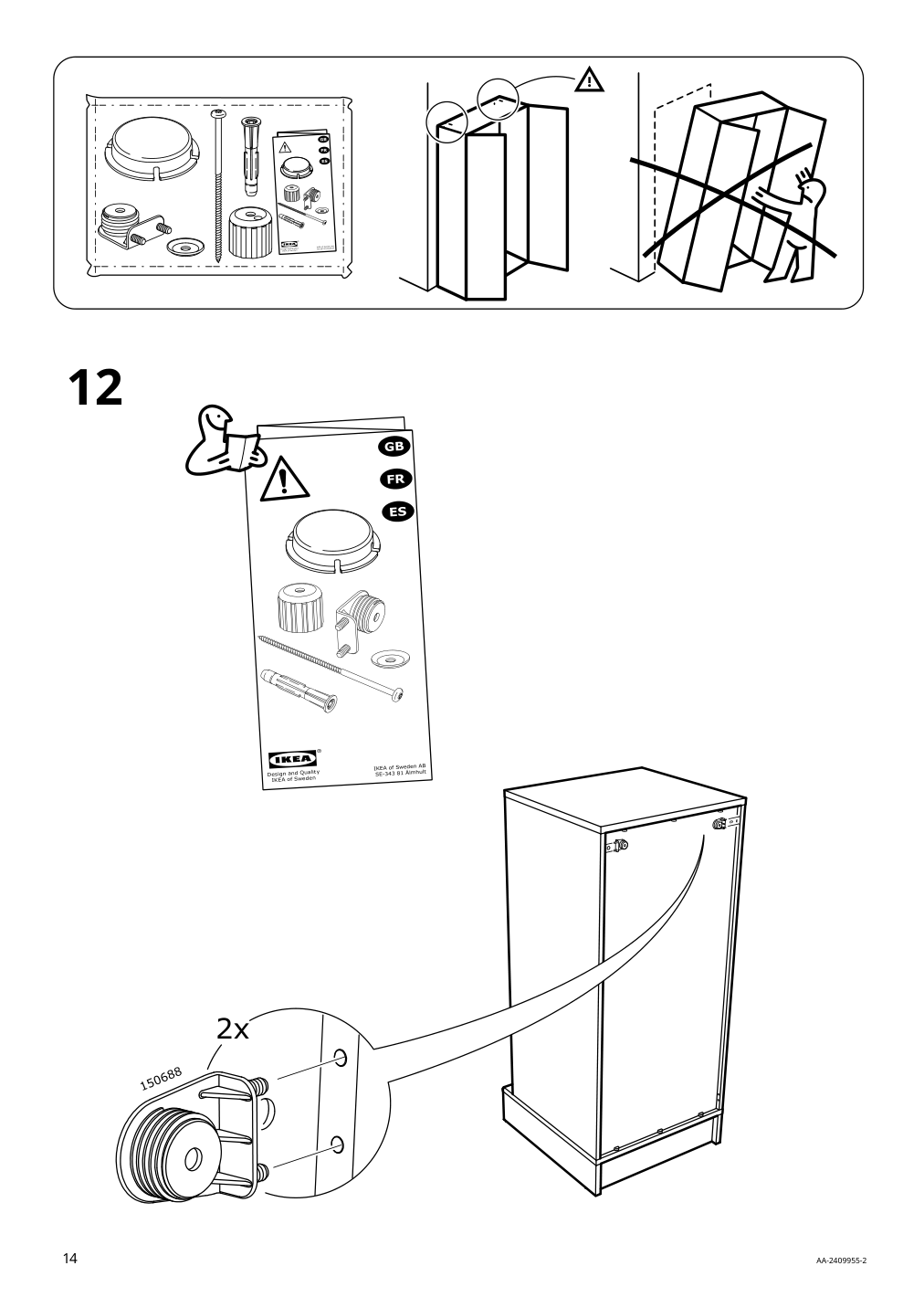 Assembly instructions for IKEA Uppfoera frame white | Page 14 - IKEA SMÅSTAD / UPPFÖRA storage combination 294.876.37