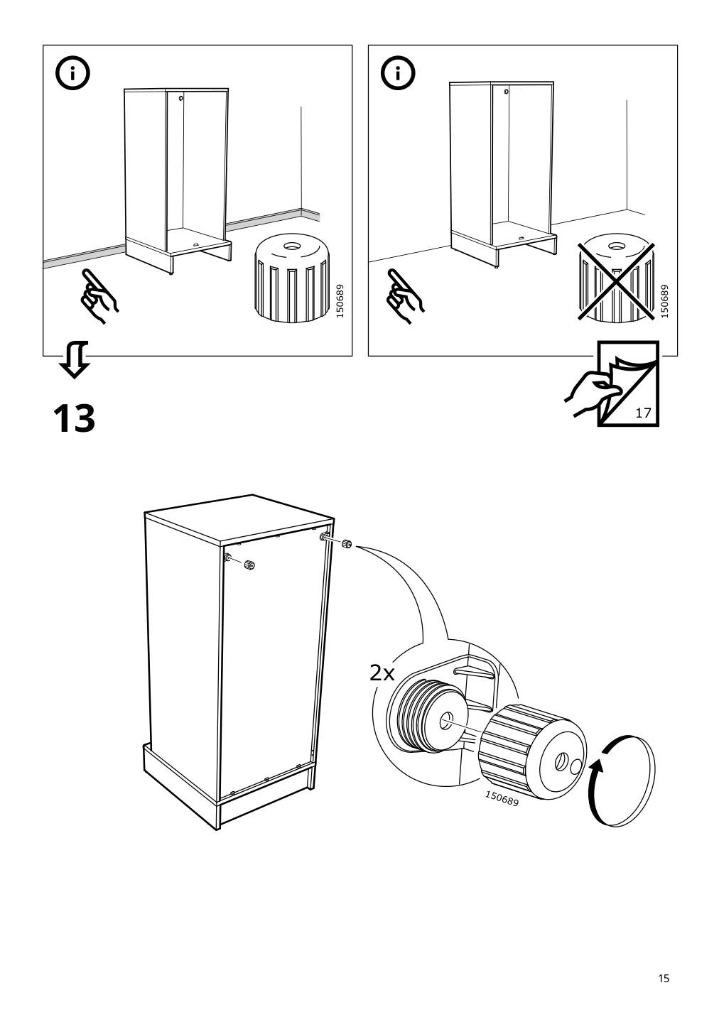 Assembly instructions for IKEA Uppfoera frame white | Page 15 - IKEA SMÅSTAD / UPPFÖRA storage combination 294.876.37