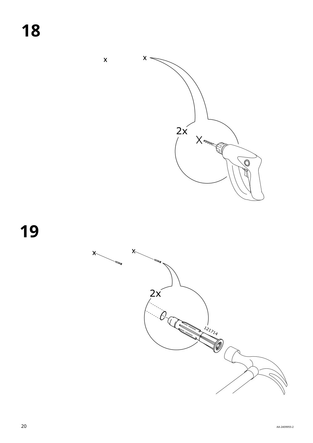 Assembly instructions for IKEA Uppfoera frame white | Page 20 - IKEA SMÅSTAD / UPPFÖRA changing table 994.839.09