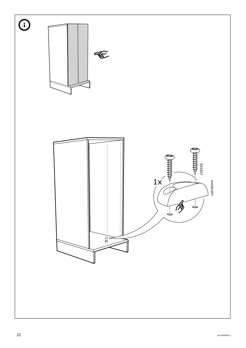 Assembly instructions for IKEA Uppfoera frame white | Page 22 - IKEA SMÅSTAD / UPPFÖRA wardrobe 195.465.38