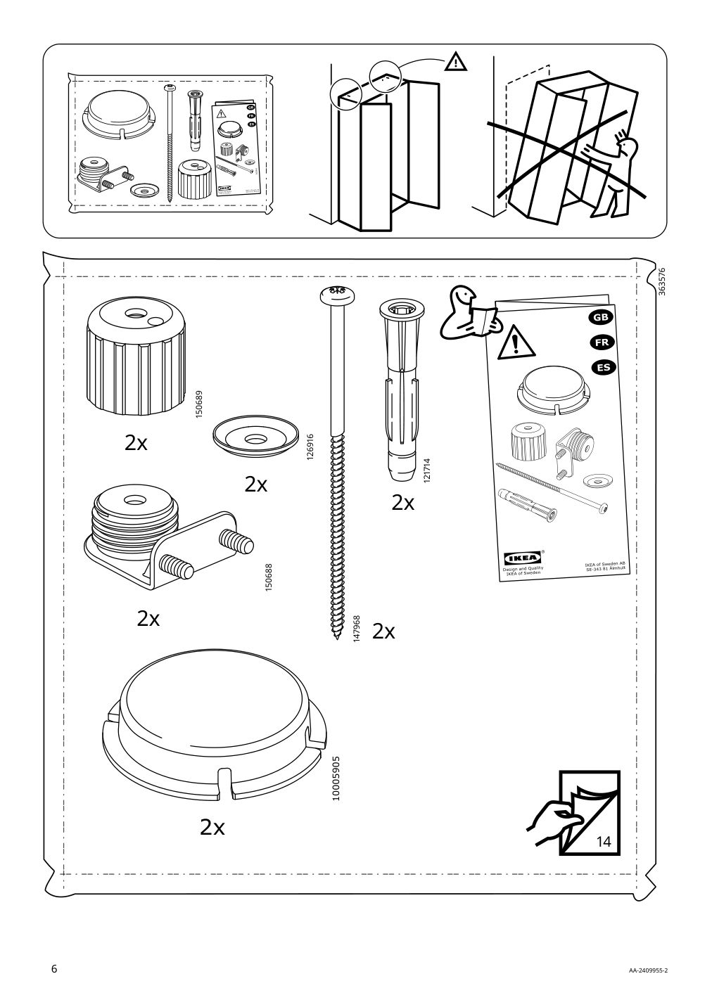 Assembly instructions for IKEA Uppfoera frame white | Page 6 - IKEA SMÅSTAD / UPPFÖRA wardrobe 195.465.38