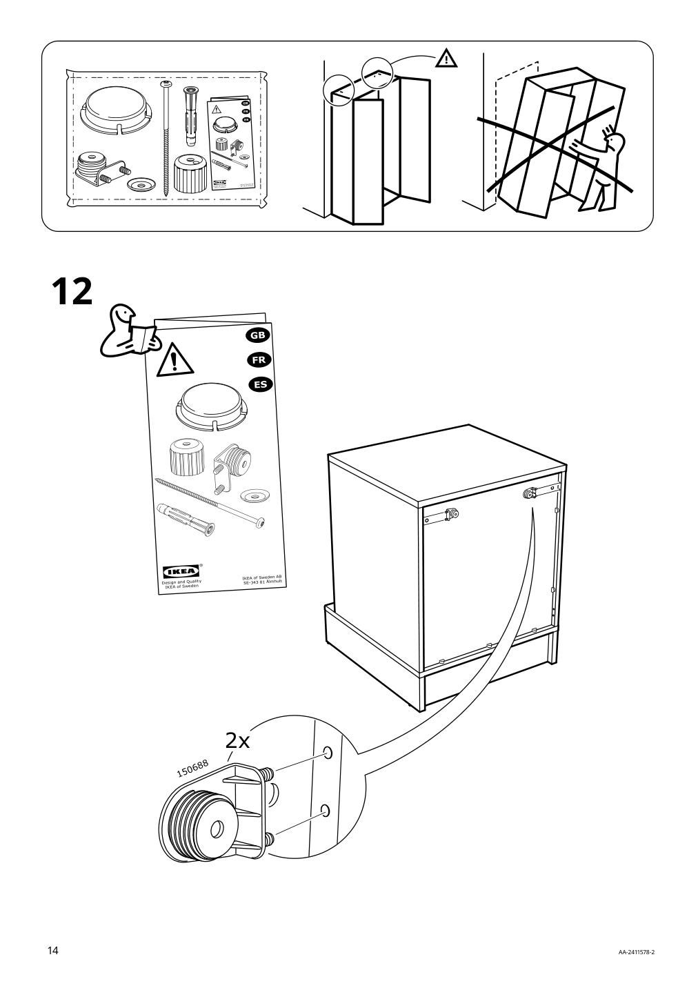 Assembly instructions for IKEA Uppfoera frame white | Page 14 - IKEA SMÅSTAD / UPPFÖRA storage combination 494.288.40