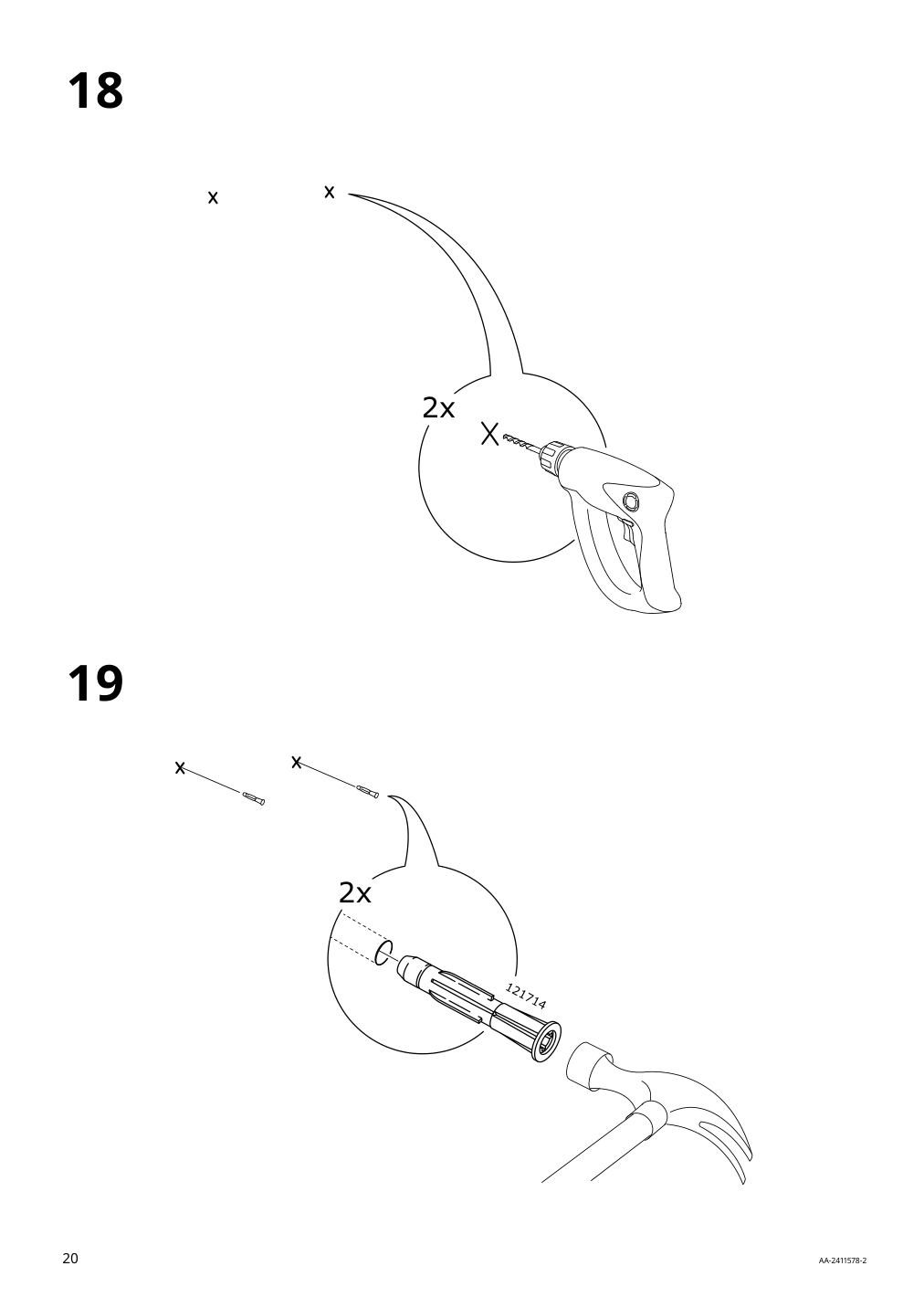 Assembly instructions for IKEA Uppfoera frame white | Page 20 - IKEA SMÅSTAD / UPPFÖRA wardrobe 794.845.99