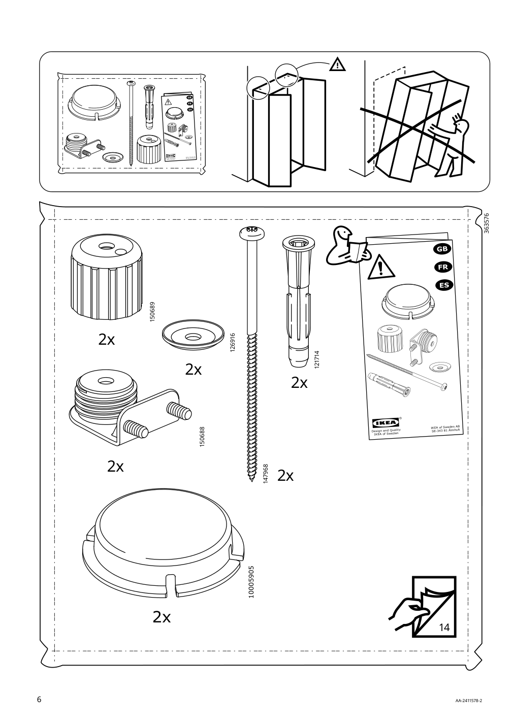 Assembly instructions for IKEA Uppfoera frame white | Page 6 - IKEA SMÅSTAD / UPPFÖRA 3-drawer chest 193.875.63