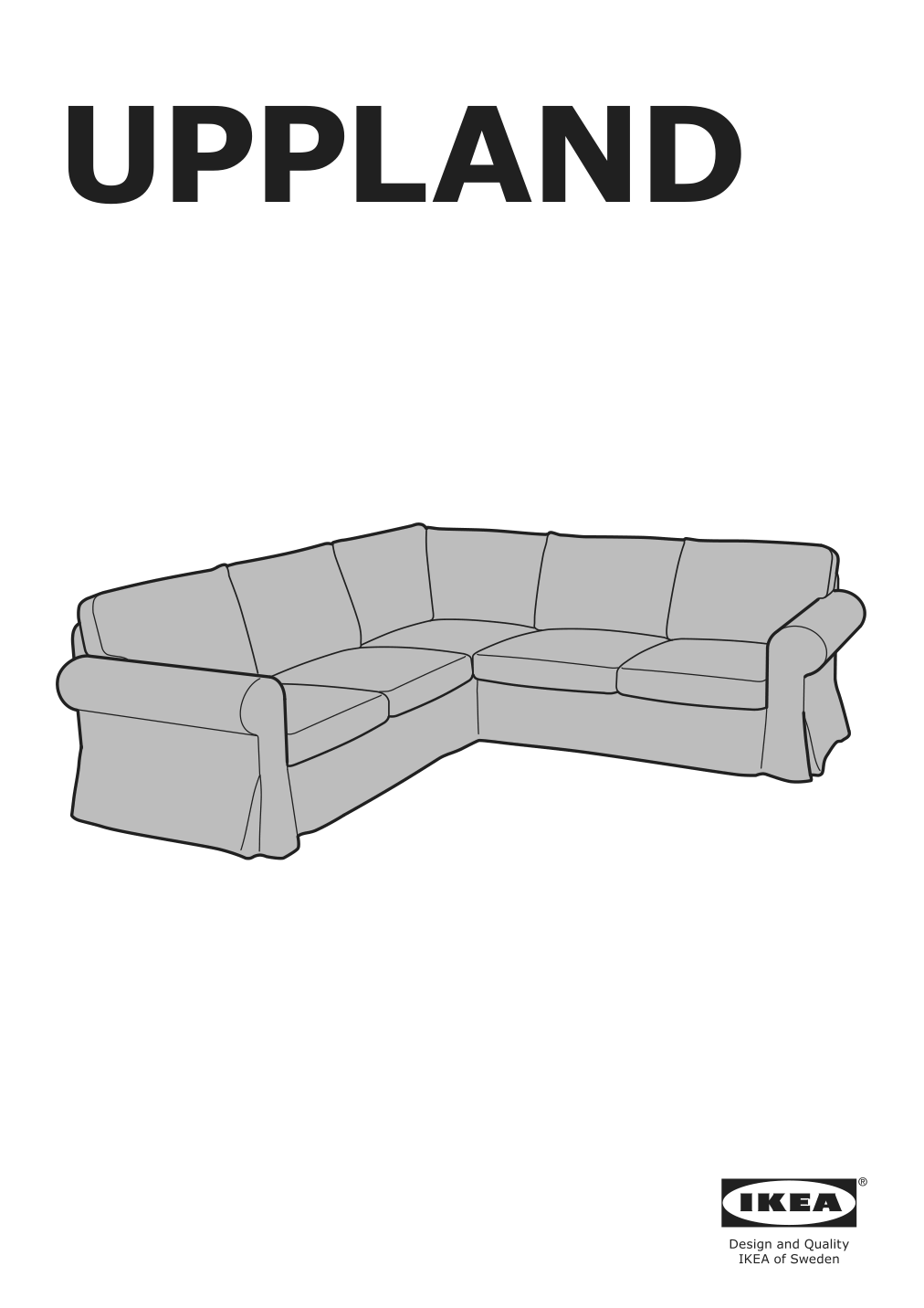 Assembly instructions for IKEA Uppland cover for sectional 4 seat blekinge white | Page 1 - IKEA UPPLAND sectional, 4-seat corner 493.841.10