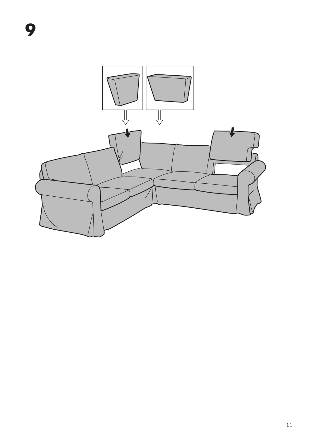 Assembly instructions for IKEA Uppland cover for sectional 4 seat blekinge white | Page 11 - IKEA UPPLAND sectional, 4-seat corner 493.841.10