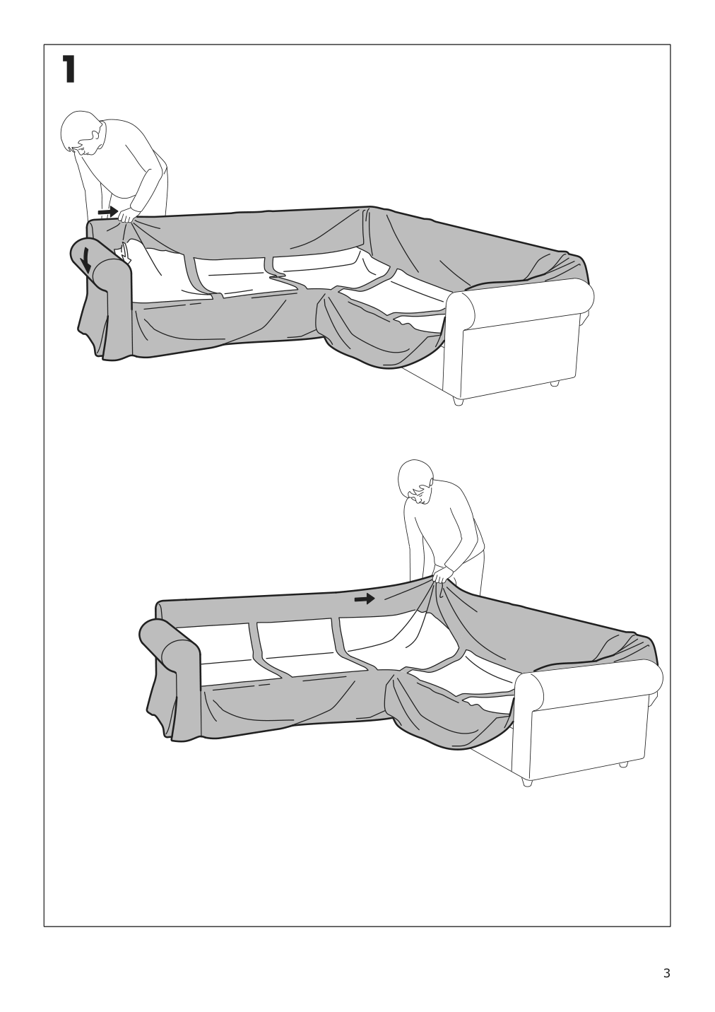 Assembly instructions for IKEA Uppland cover for sectional 4 seat blekinge white | Page 3 - IKEA UPPLAND sectional, 4-seat corner 493.841.10