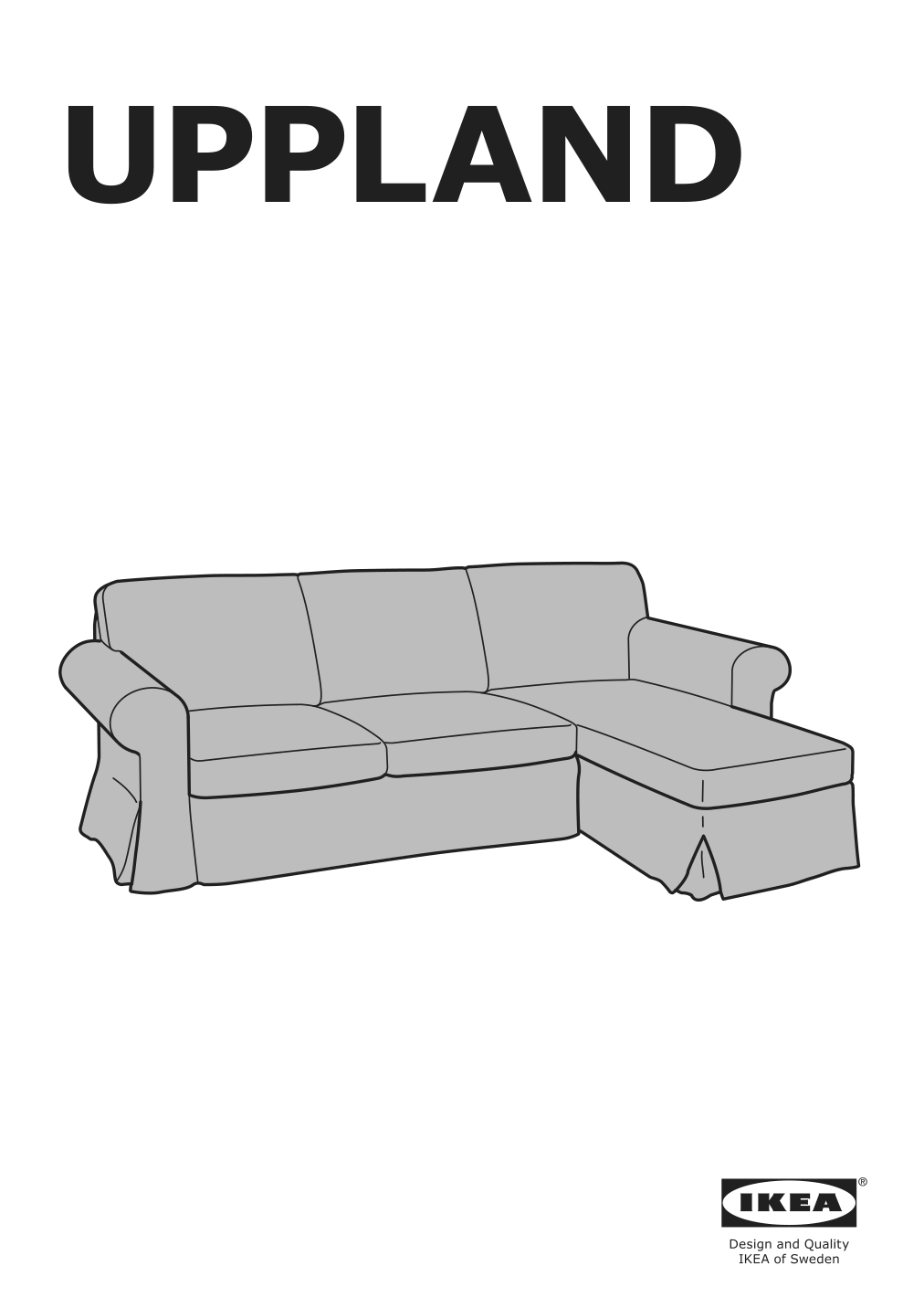 Assembly instructions for IKEA Uppland cover for sofa with chaise hallarp beige | Page 1 - IKEA UPPLAND cover for sofa 104.727.87