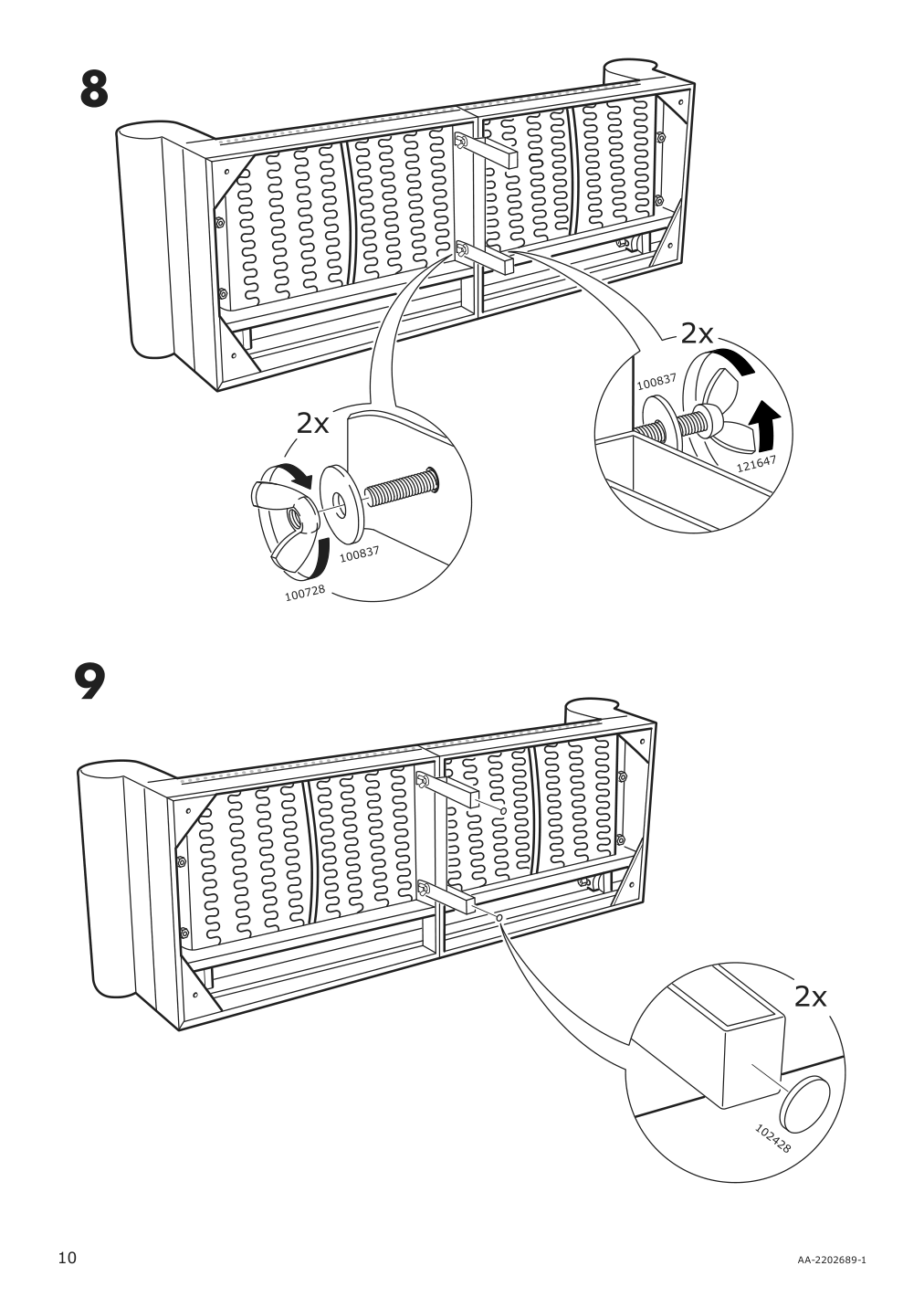 Assembly instructions for IKEA Uppland frame 3 seat sofa w chaise | Page 10 - IKEA UPPLAND sofa with chaise 594.999.74