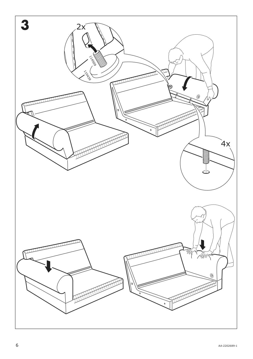 Assembly instructions for IKEA Uppland frame 3 seat sofa w chaise | Page 6 - IKEA UPPLAND sofa with chaise 193.223.88