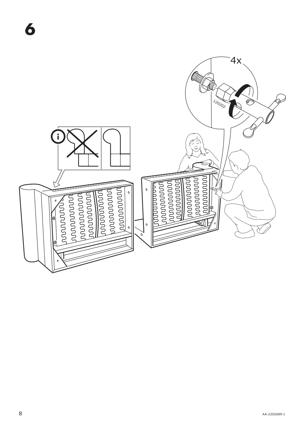 Assembly instructions for IKEA Uppland frame 3 seat sofa w chaise | Page 8 - IKEA UPPLAND sofa with chaise 093.223.84