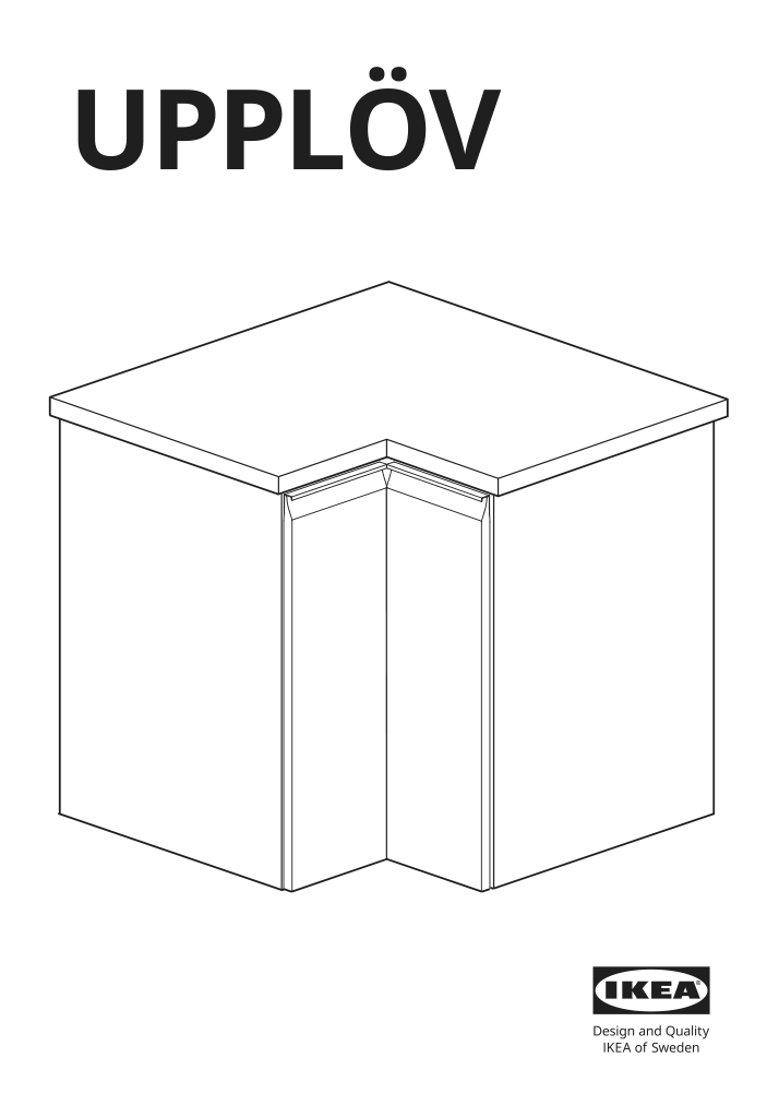 Assembly instructions for IKEA Upploev 2 p door corner base cabinet set left handed matte anthracite | Page 1 - IKEA UPPLÖV 2-p door/corner base cabinet set 204.974.00