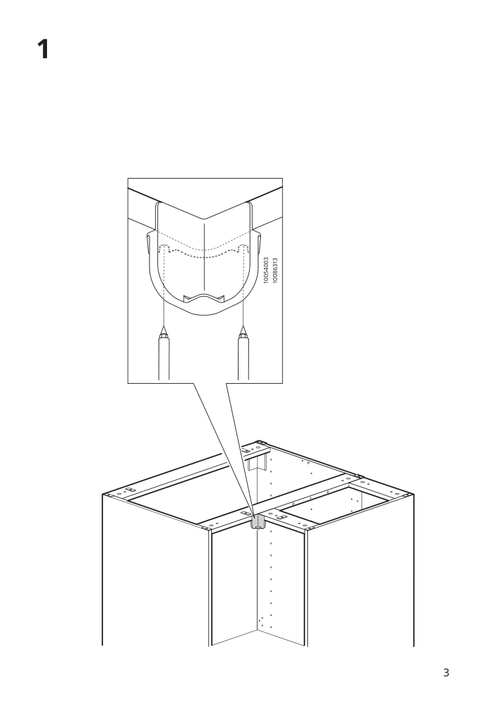 Assembly instructions for IKEA Upploev 2 p door corner base cabinet set left handed matte anthracite | Page 3 - IKEA UPPLÖV 2-p door/corner base cabinet set 204.974.00